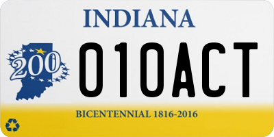IN license plate 010ACT