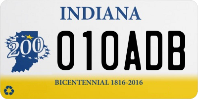 IN license plate 010ADB