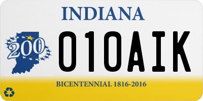 IN license plate 010AIK