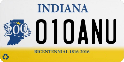 IN license plate 010ANU
