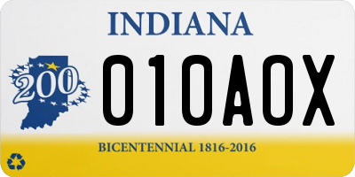 IN license plate 010AOX