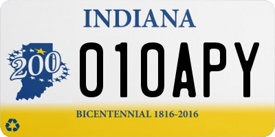 IN license plate 010APY