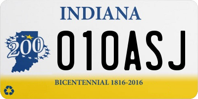 IN license plate 010ASJ