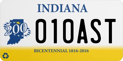 IN license plate 010AST