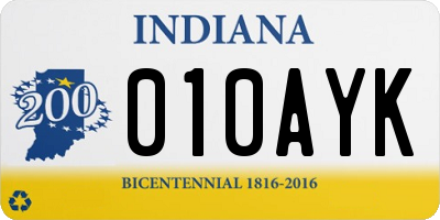 IN license plate 010AYK