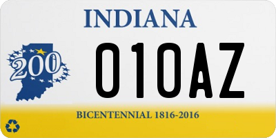 IN license plate 010AZ