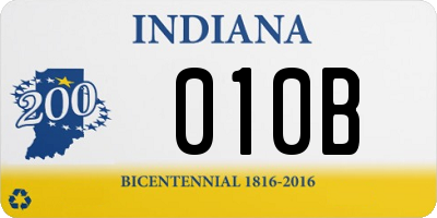 IN license plate 010B