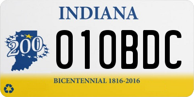 IN license plate 010BDC