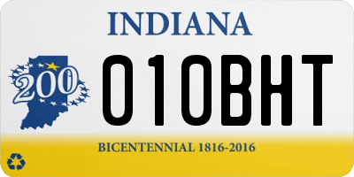 IN license plate 010BHT