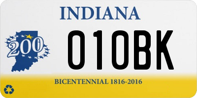 IN license plate 010BK