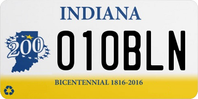 IN license plate 010BLN