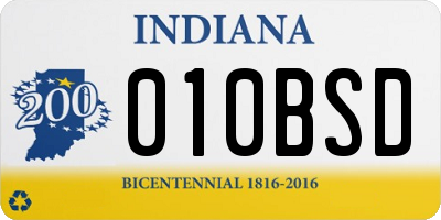 IN license plate 010BSD