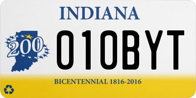 IN license plate 010BYT