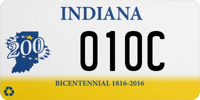 IN license plate 010C