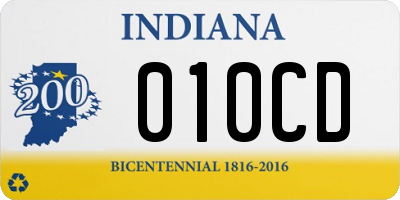 IN license plate 010CD
