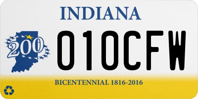 IN license plate 010CFW