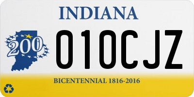 IN license plate 010CJZ