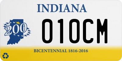 IN license plate 010CM