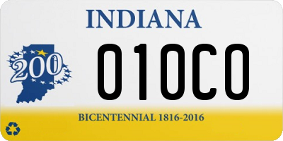 IN license plate 010CO