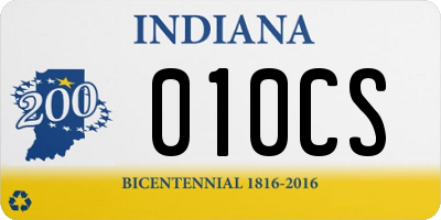 IN license plate 010CS