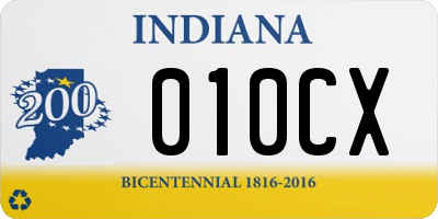 IN license plate 010CX