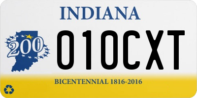IN license plate 010CXT