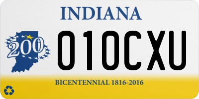 IN license plate 010CXU