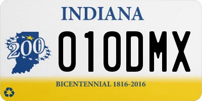 IN license plate 010DMX