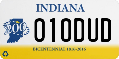 IN license plate 010DUD