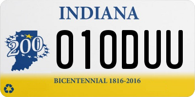 IN license plate 010DUU
