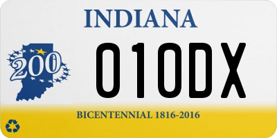 IN license plate 010DX