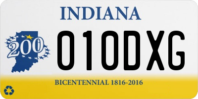 IN license plate 010DXG