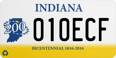 IN license plate 010ECF