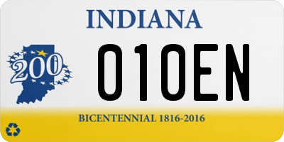 IN license plate 010EN