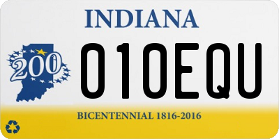 IN license plate 010EQU