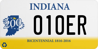 IN license plate 010ER