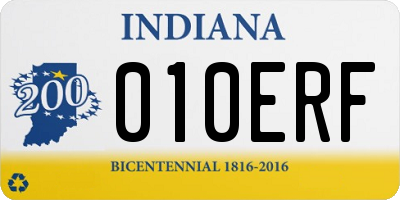 IN license plate 010ERF
