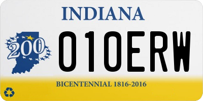 IN license plate 010ERW