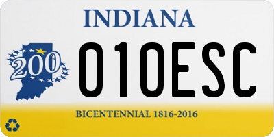 IN license plate 010ESC