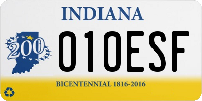 IN license plate 010ESF