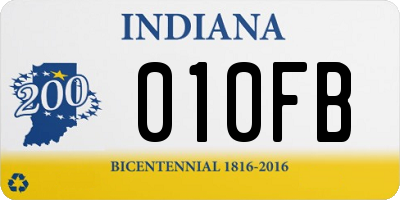 IN license plate 010FB