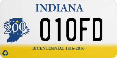 IN license plate 010FD