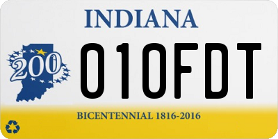 IN license plate 010FDT