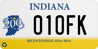 IN license plate 010FK