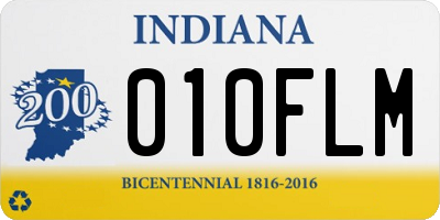 IN license plate 010FLM