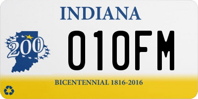 IN license plate 010FM