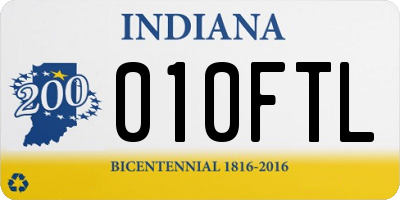 IN license plate 010FTL
