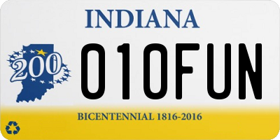 IN license plate 010FUN