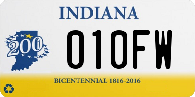 IN license plate 010FW