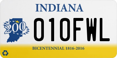 IN license plate 010FWL